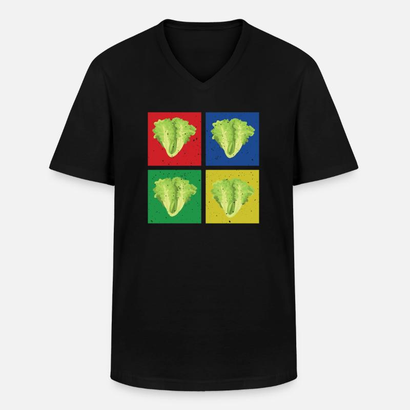 Kopfsalat - Männer-T-Shirt mit V-Ausschnitt - Schwarz