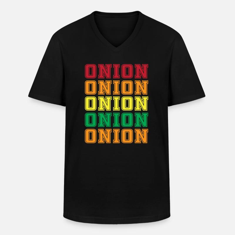 Zwiebel - Männer-T-Shirt mit V-Ausschnitt - Schwarz