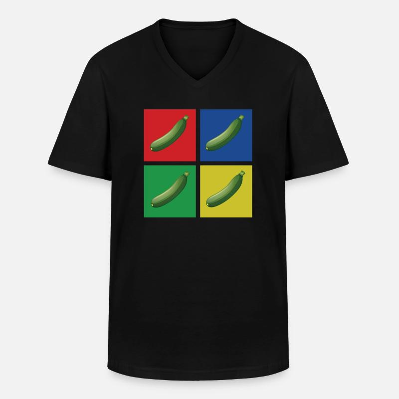 Zucchini - Männer-T-Shirt mit V-Ausschnitt - Schwarz