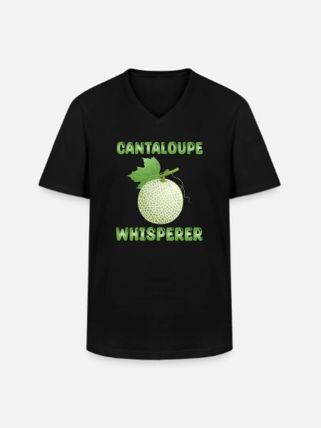 Cantaloupe-Melone Flüsterer - Männer-T-Shirt mit V-Ausschnitt - Schwarz