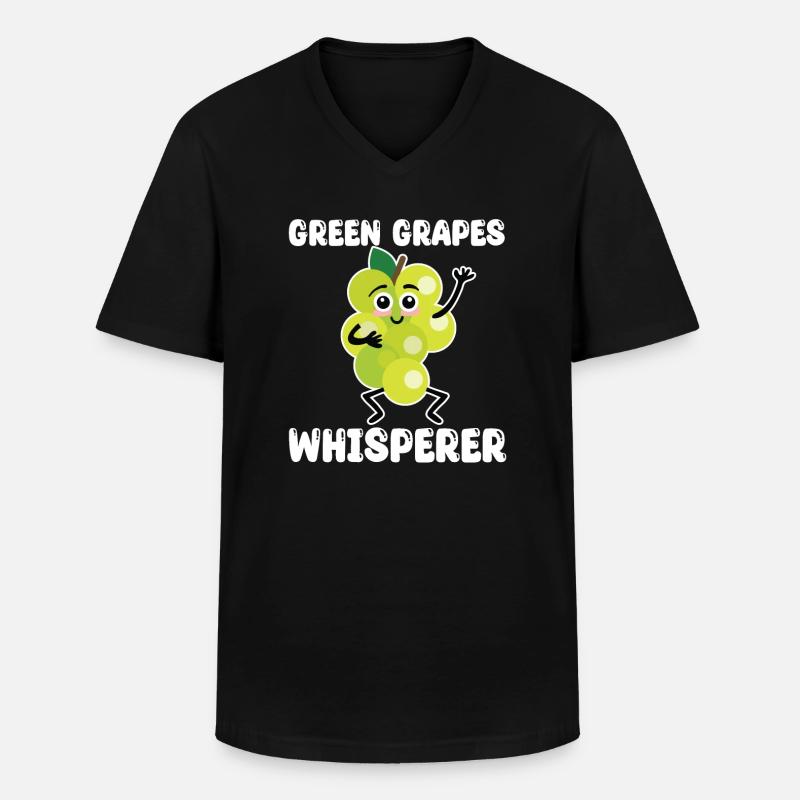 Grüne Trauben Flüsterer - Männer-T-Shirt mit V-Ausschnitt - Schwarz