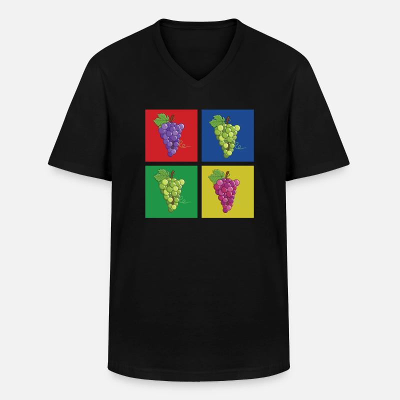 Trauben - Männer-T-Shirt mit V-Ausschnitt - Schwarz