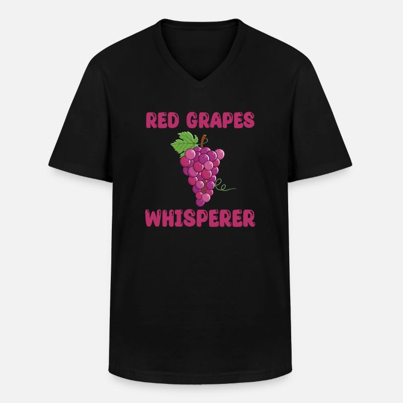 Rote Trauben Flüsterer - Männer-T-Shirt mit V-Ausschnitt - Schwarz