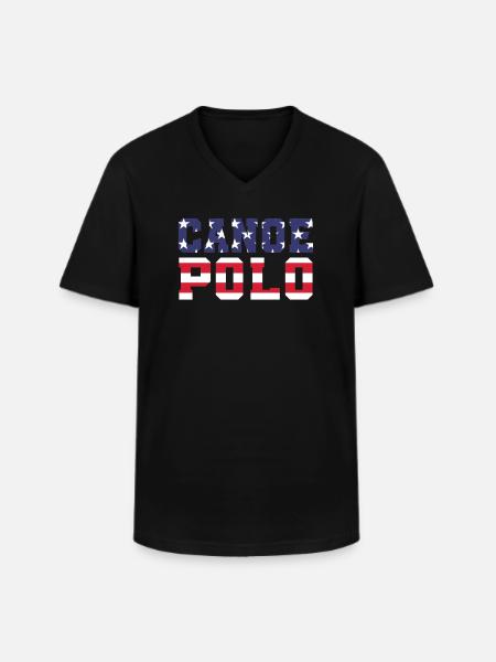 Kanupolo USA - Männer-T-Shirt mit V-Ausschnitt - Schwarz