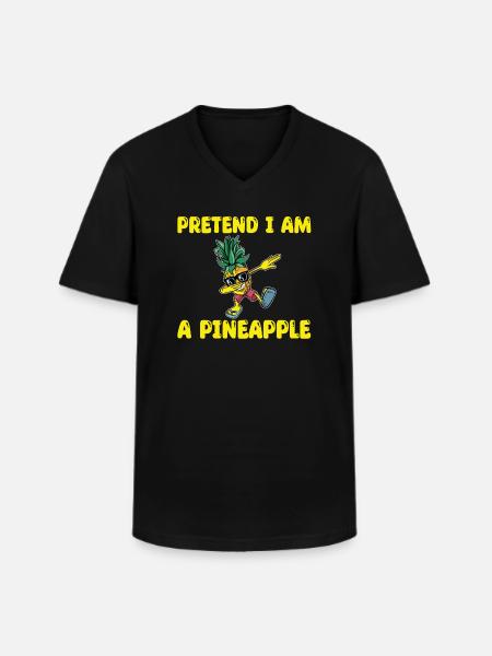 Dabbing Pineapple Shirt - Men's V-Neck T-Shirt - black