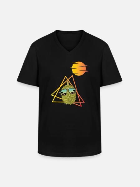 Durian 80s - Men's V-Neck T-Shirt - black