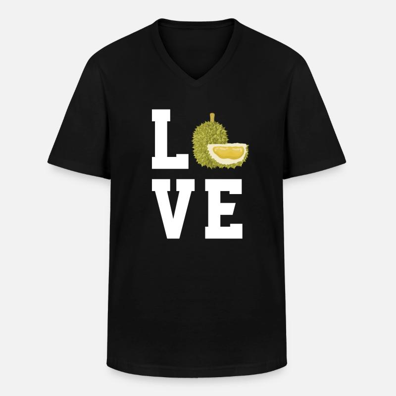Durian - Männer-T-Shirt mit V-Ausschnitt - Schwarz