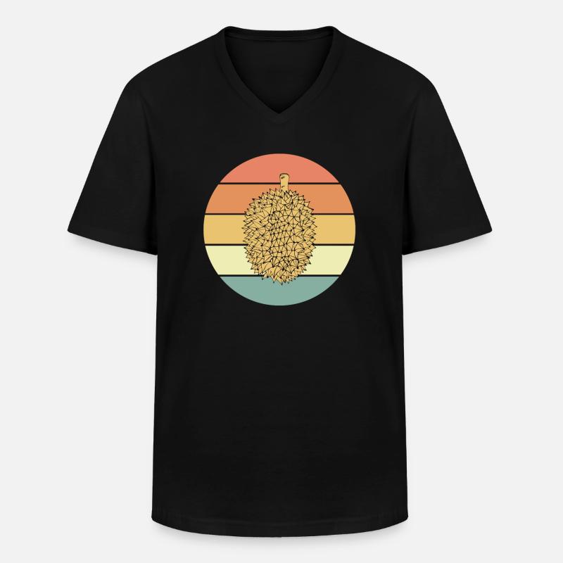Durian - Männer-T-Shirt mit V-Ausschnitt - Schwarz