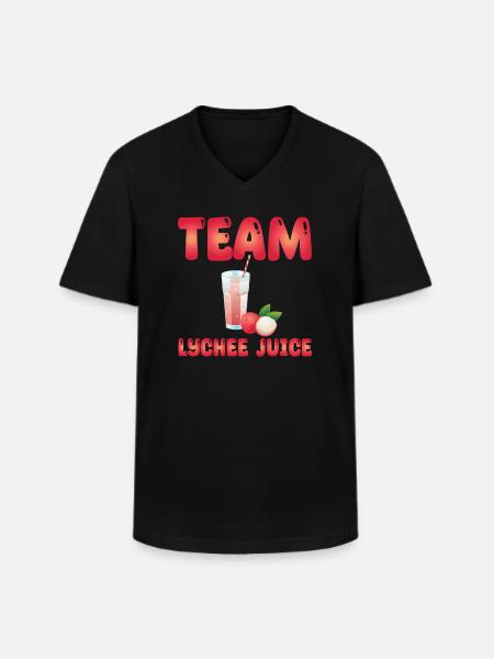 Team Lychee Saft - Männer-T-Shirt mit V-Ausschnitt - Schwarz