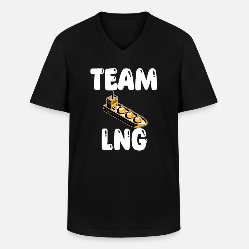 Team LNG Tanker - Männer-T-Shirt mit V-Ausschnitt - Schwarz