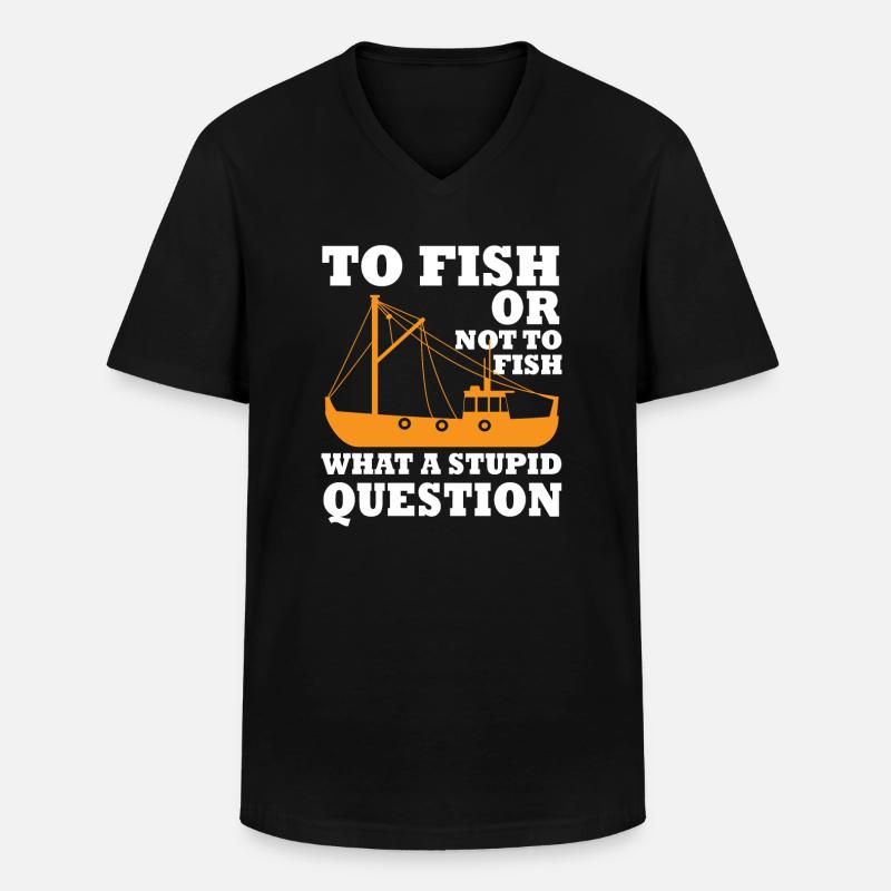 Fischkutter Fischen - Männer-T-Shirt mit V-Ausschnitt - Schwarz