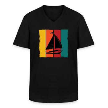 Boutre - T-shirt col V Homme - noir - Devant - AI Model Male 178 dark (178cm)