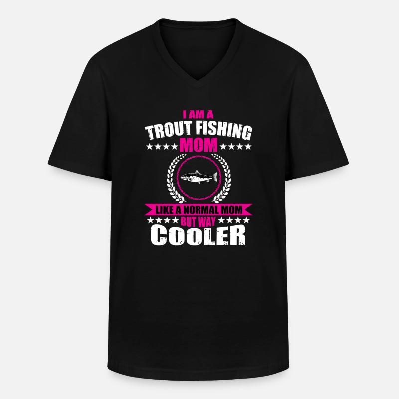 Forellenfischen Mama - Männer-T-Shirt mit V-Ausschnitt - Schwarz