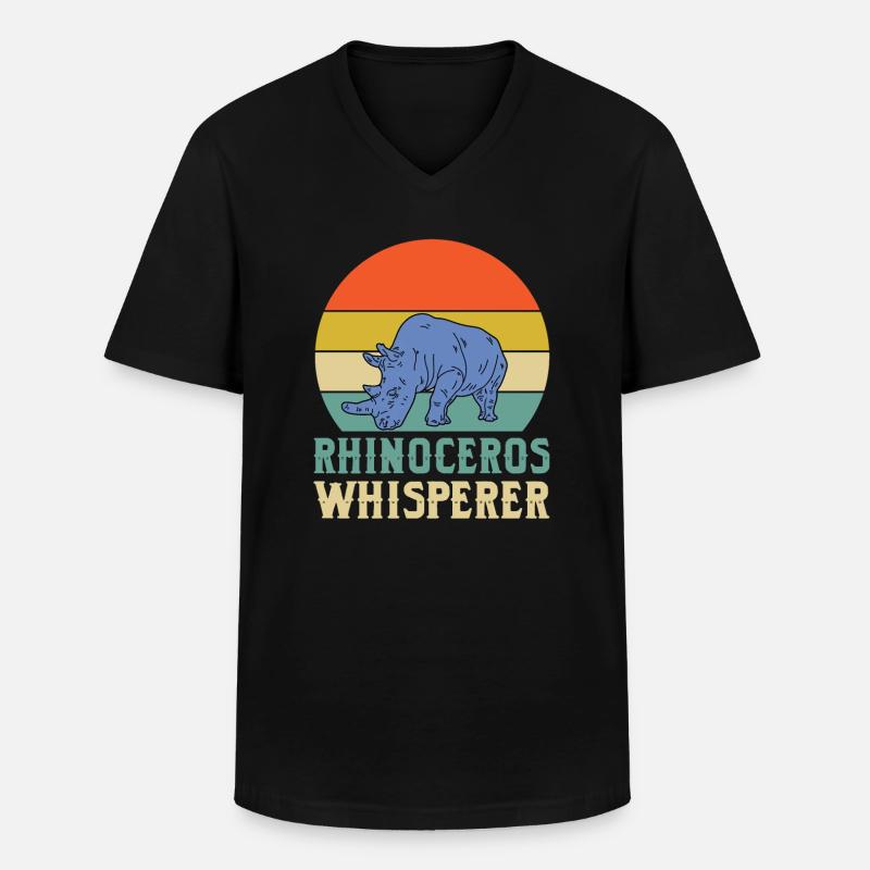 Nashorn-flüsterer - Männer-T-Shirt mit V-Ausschnitt - Schwarz
