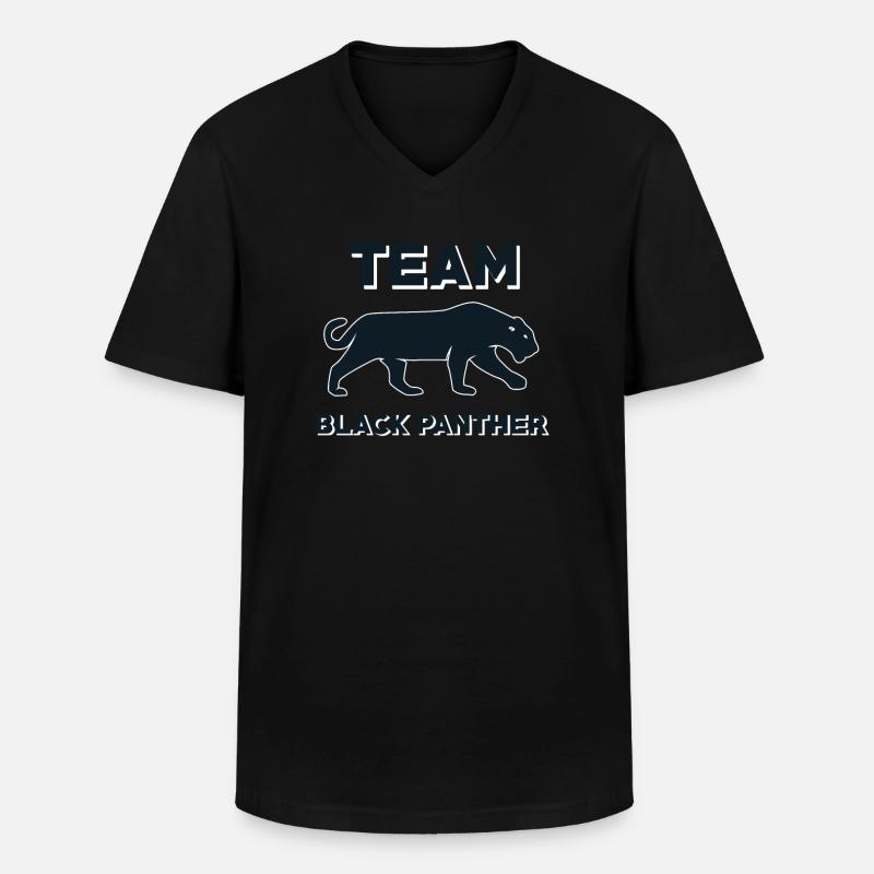 Team Schwarzer Panther - Männer-T-Shirt mit V-Ausschnitt - Schwarz