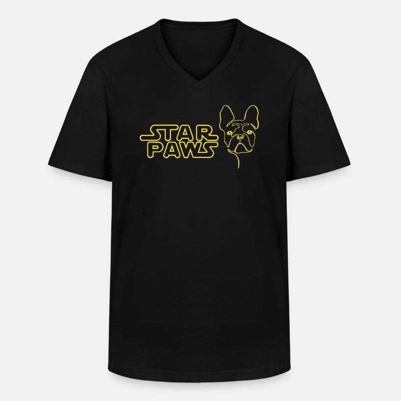 Star Paws - Männer-T-Shirt mit V-Ausschnitt - Schwarz