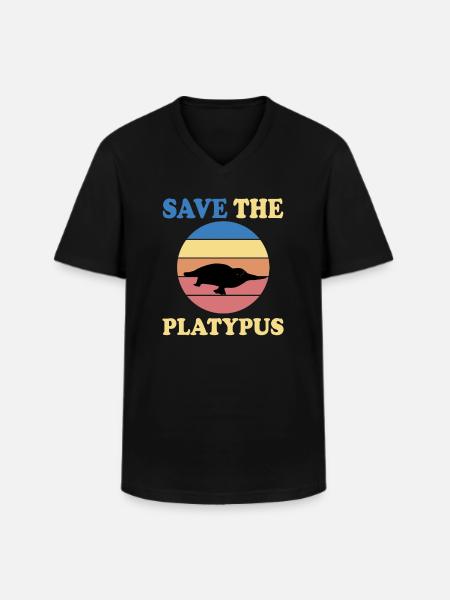 Save the Platypus - Men's V-Neck T-Shirt - black