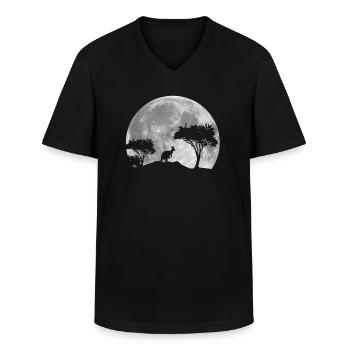 Känguru Bei Nacht - Männer-T-Shirt mit V-Ausschnitt - Schwarz - Vorne - AI Model Male 178 dark (178cm)
