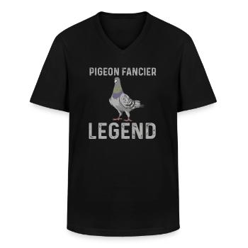 Légende de colombophile - T-shirt col V Homme - noir - Devant - AI Model Male 178 dark (178cm)