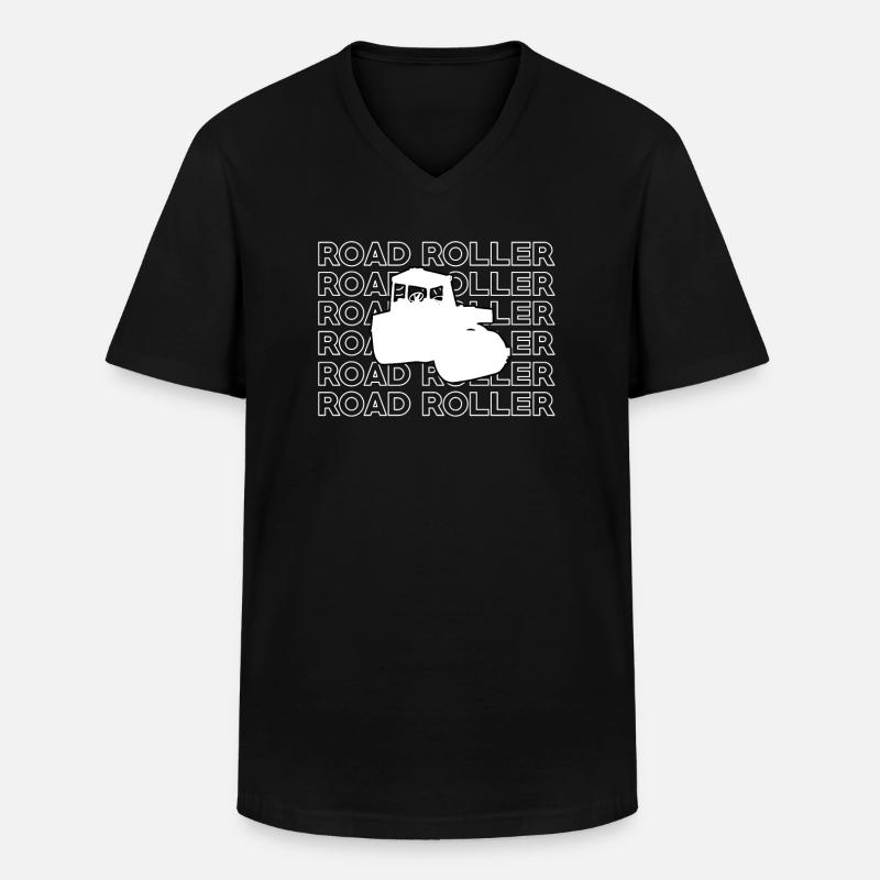 Great roller road construction - Men's V-Neck T-Shirt - black