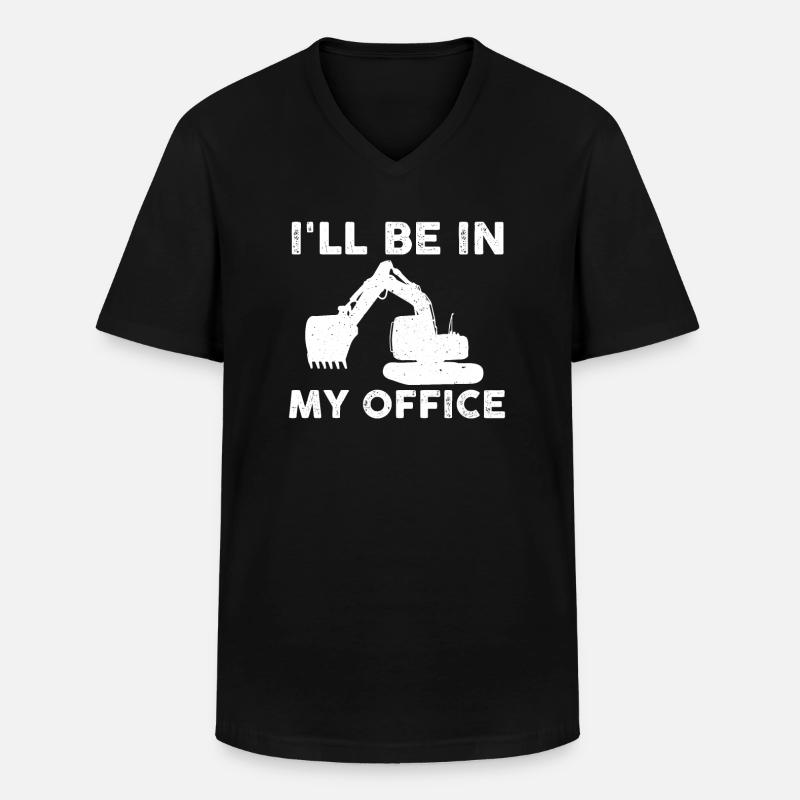 Lustiges Bagger Design - Männer-T-Shirt mit V-Ausschnitt - Schwarz