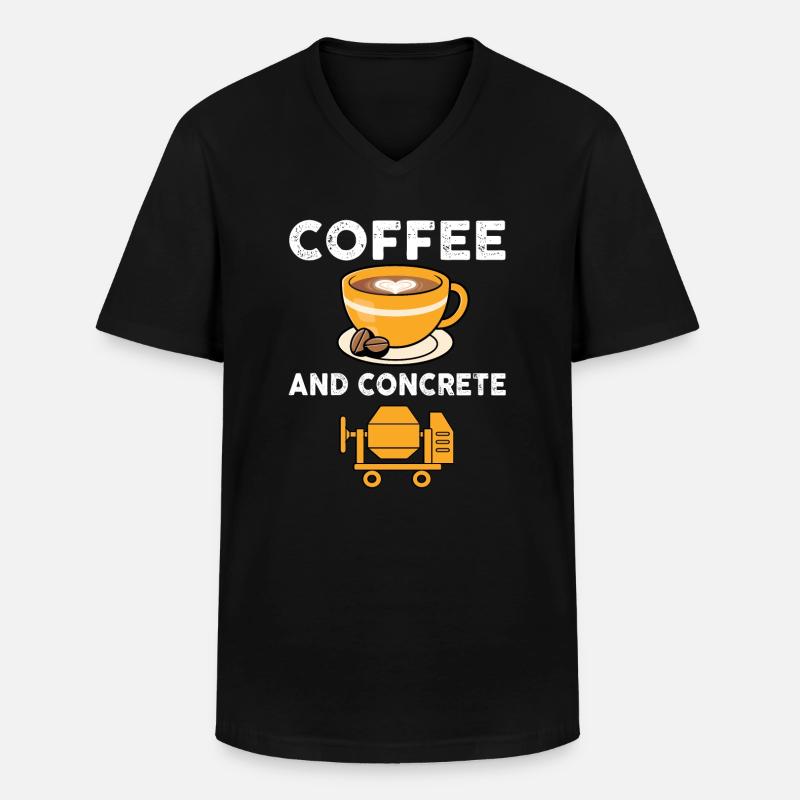 Kaffee Und Beton - Männer-T-Shirt mit V-Ausschnitt - Schwarz
