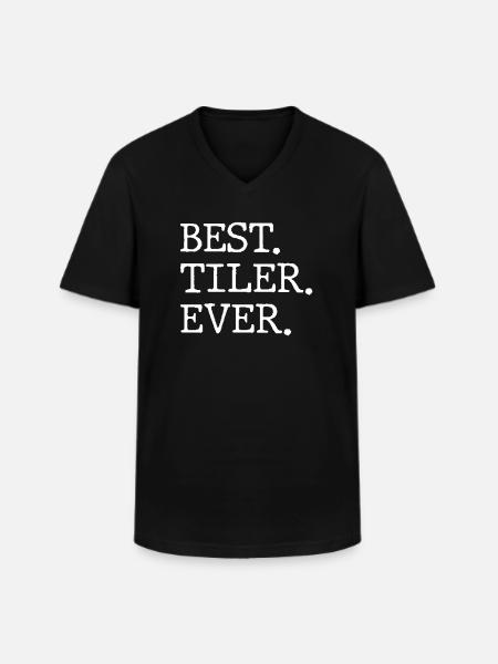 Bester Fliesenleger Jemals - Männer-T-Shirt mit V-Ausschnitt - Schwarz