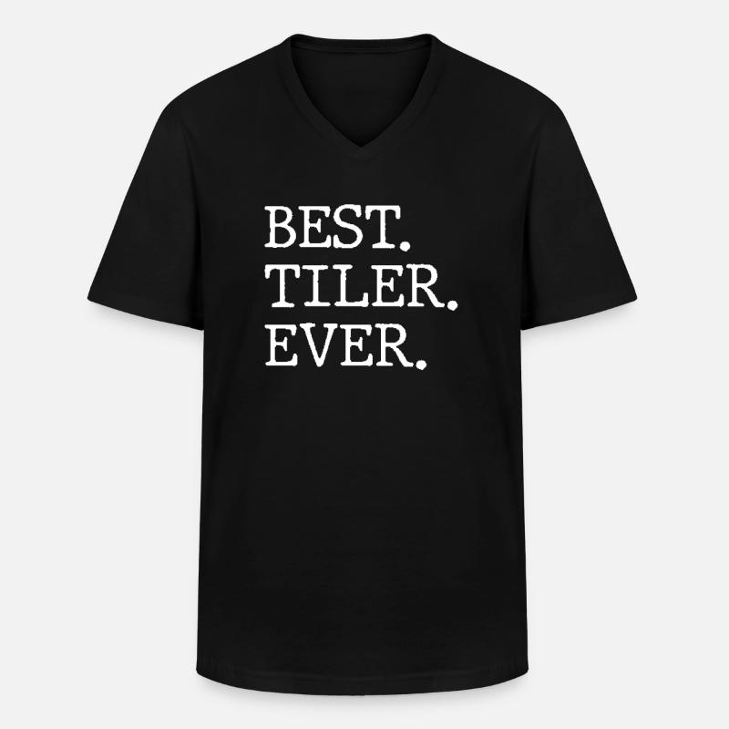 Bester Fliesenleger Jemals - Männer-T-Shirt mit V-Ausschnitt - Schwarz