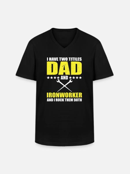 Metallurgical worker father - Men's V-Neck T-Shirt - black