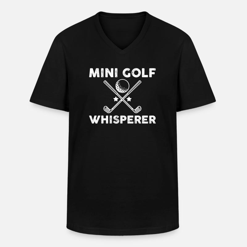 Minigolf Flüsterer - Männer-T-Shirt mit V-Ausschnitt - Schwarz