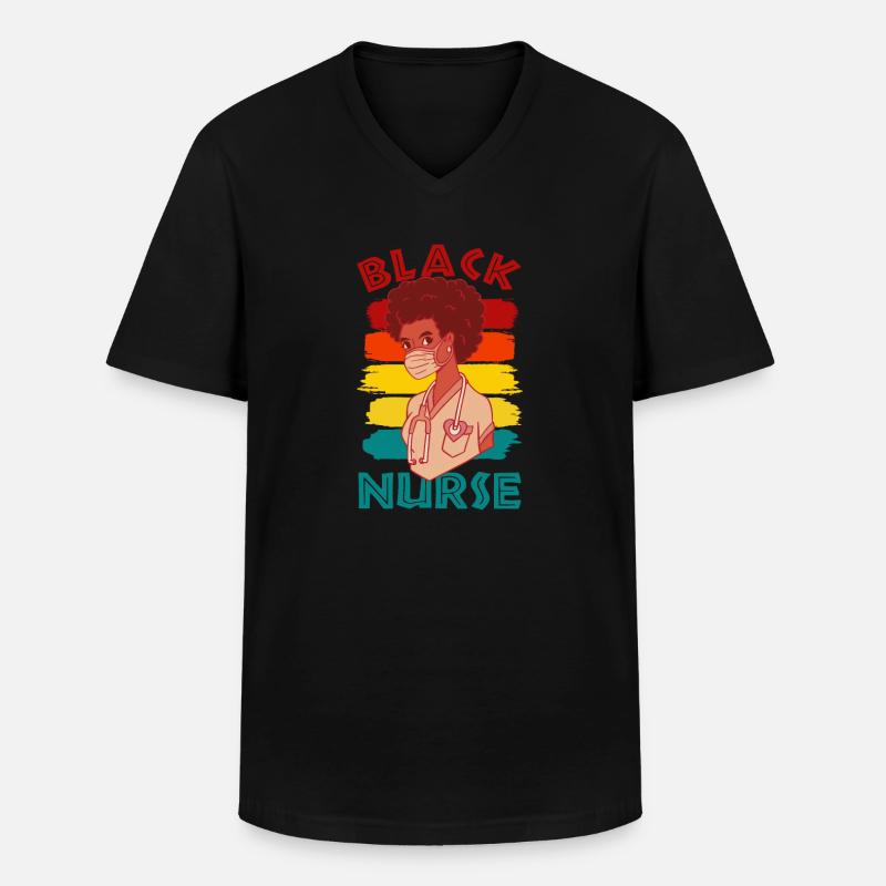 Schwarze Krankenschwester - Männer-T-Shirt mit V-Ausschnitt - Schwarz