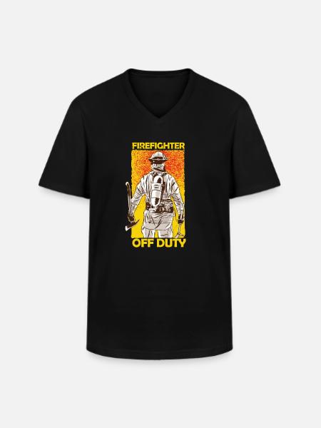 Retired Firefighter - Men's V-Neck T-Shirt - black