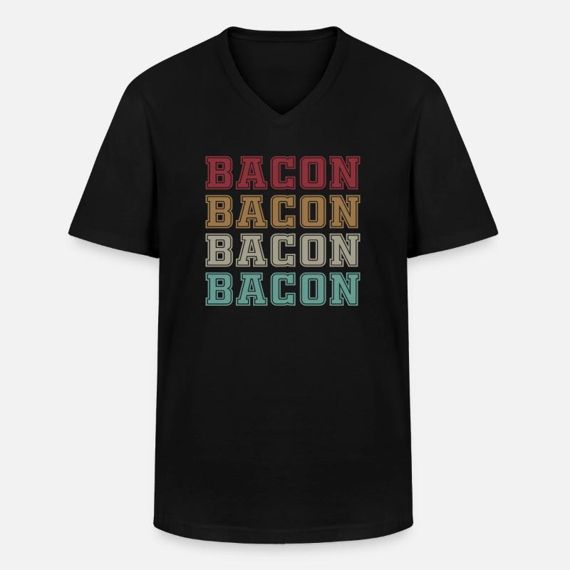 Bacon - Men's V-Neck T-Shirt - black