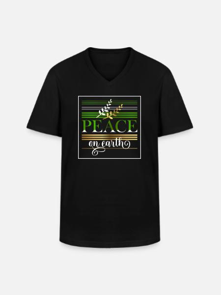 Peace on earth - Men's V-Neck T-Shirt - black