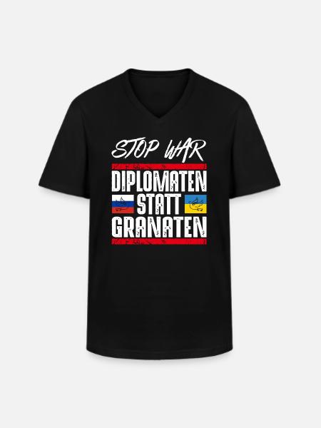 NO WAR - Männer-T-Shirt mit V-Ausschnitt - Schwarz