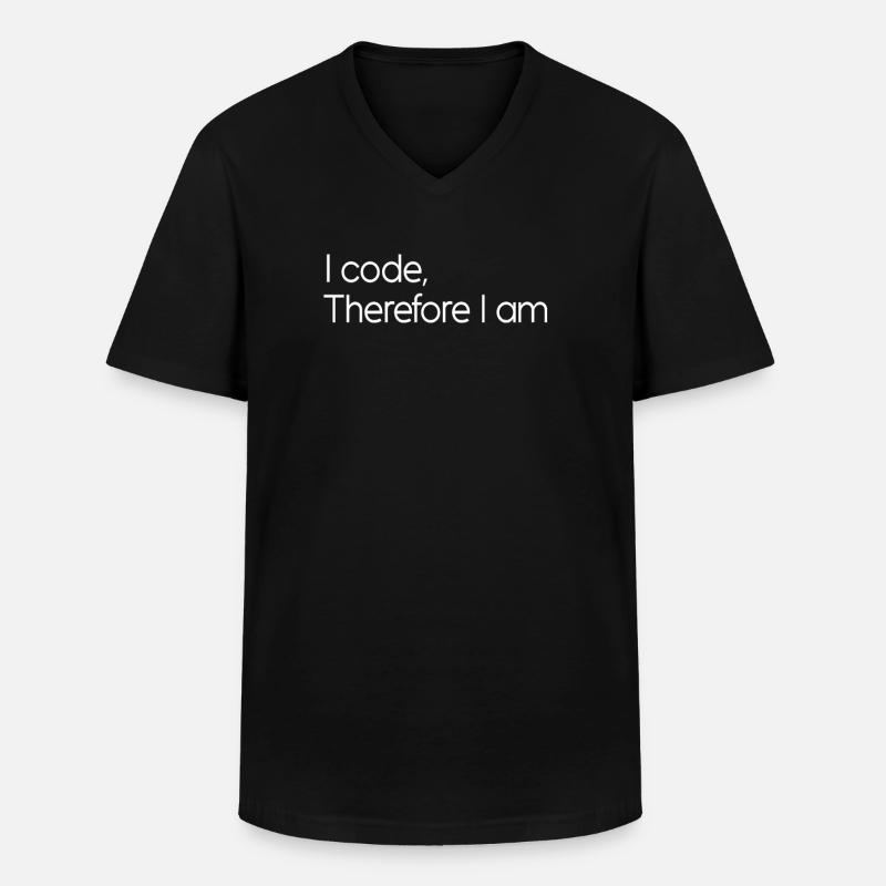 I Code - Männer-T-Shirt mit V-Ausschnitt - Schwarz