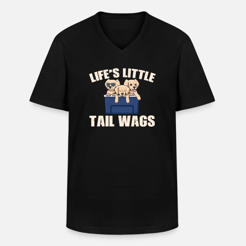 Süsser Welpen Spruch - Männer-T-Shirt mit V-Ausschnitt - Schwarz