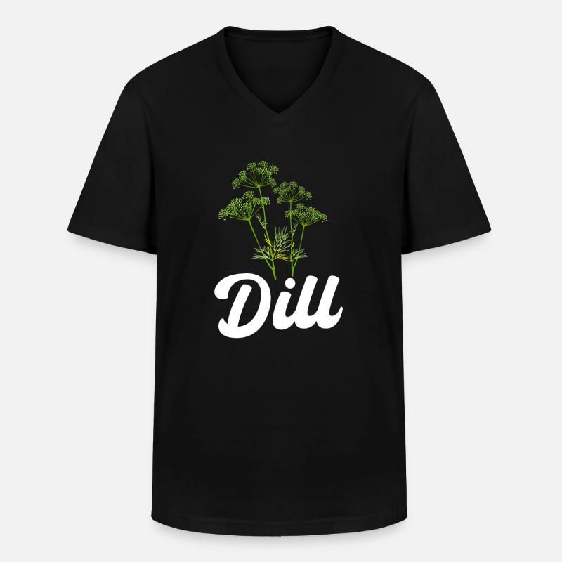 Dill - Männer-T-Shirt mit V-Ausschnitt - Schwarz