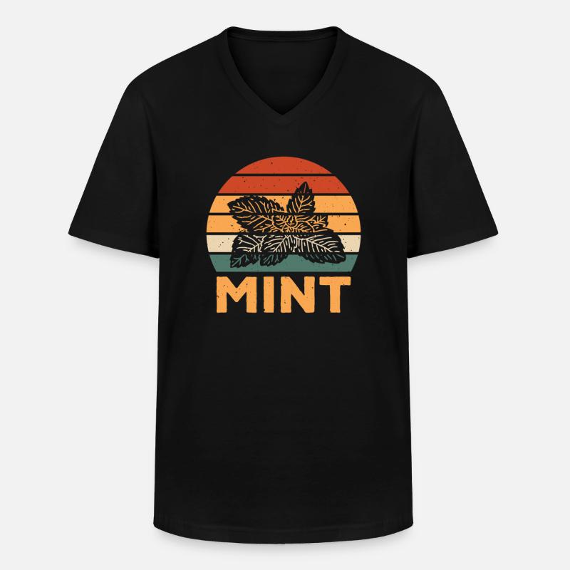 Retro Mint Design - Männer-T-Shirt mit V-Ausschnitt - Schwarz