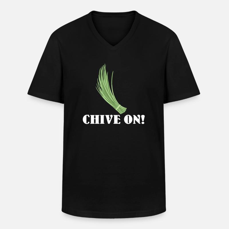 Schnittlauch - Männer-T-Shirt mit V-Ausschnitt - Schwarz