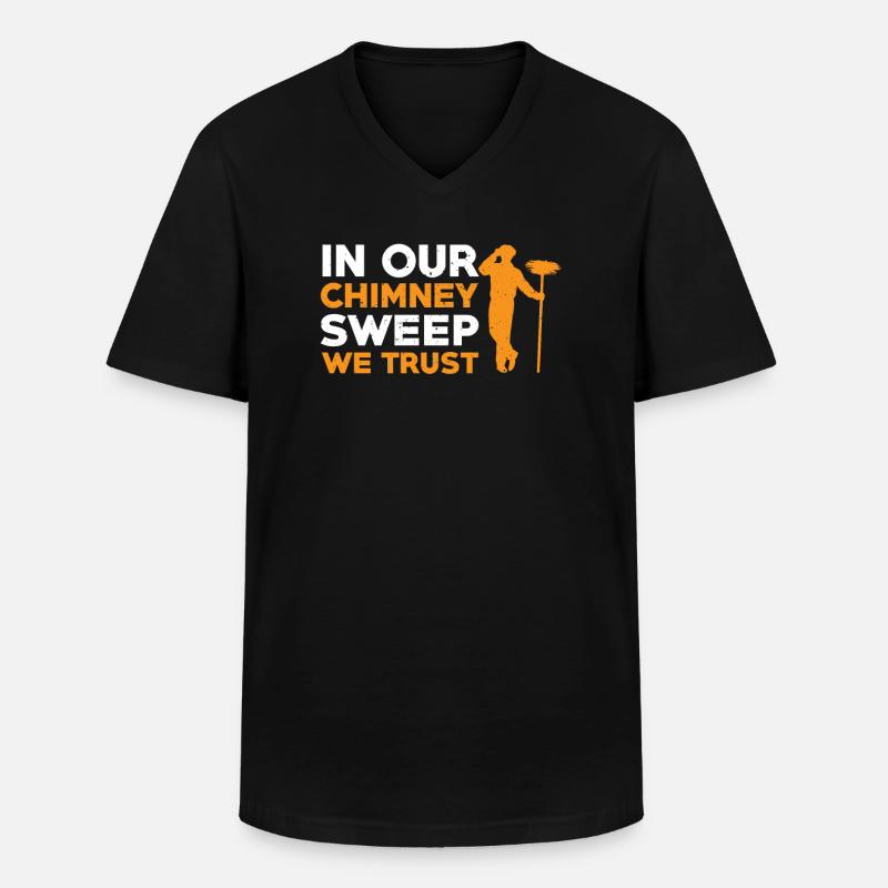 Cooles Schornsteinfeger Design - Männer-T-Shirt mit V-Ausschnitt - Schwarz