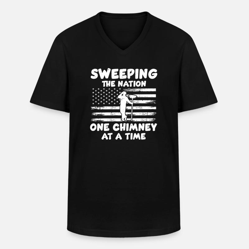 Conception de ramoneur américain - T-shirt col V Homme - noir