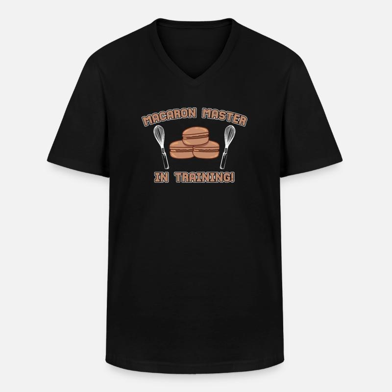 Macaron Master In Ausbildung - Männer-T-Shirt mit V-Ausschnitt - Schwarz