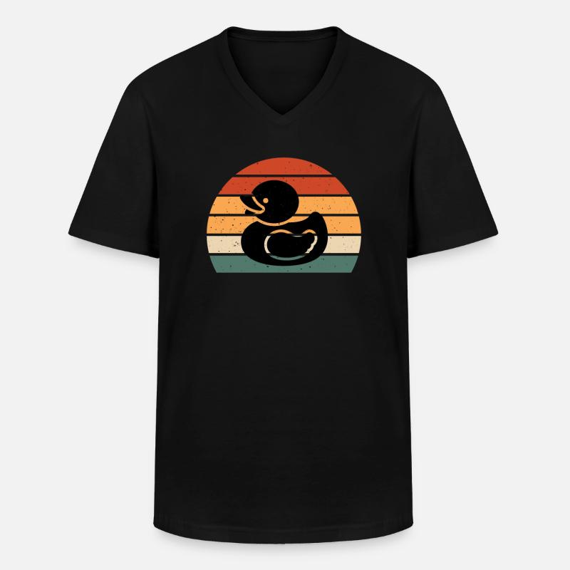 Gummientchen Retro - Männer-T-Shirt mit V-Ausschnitt - Schwarz