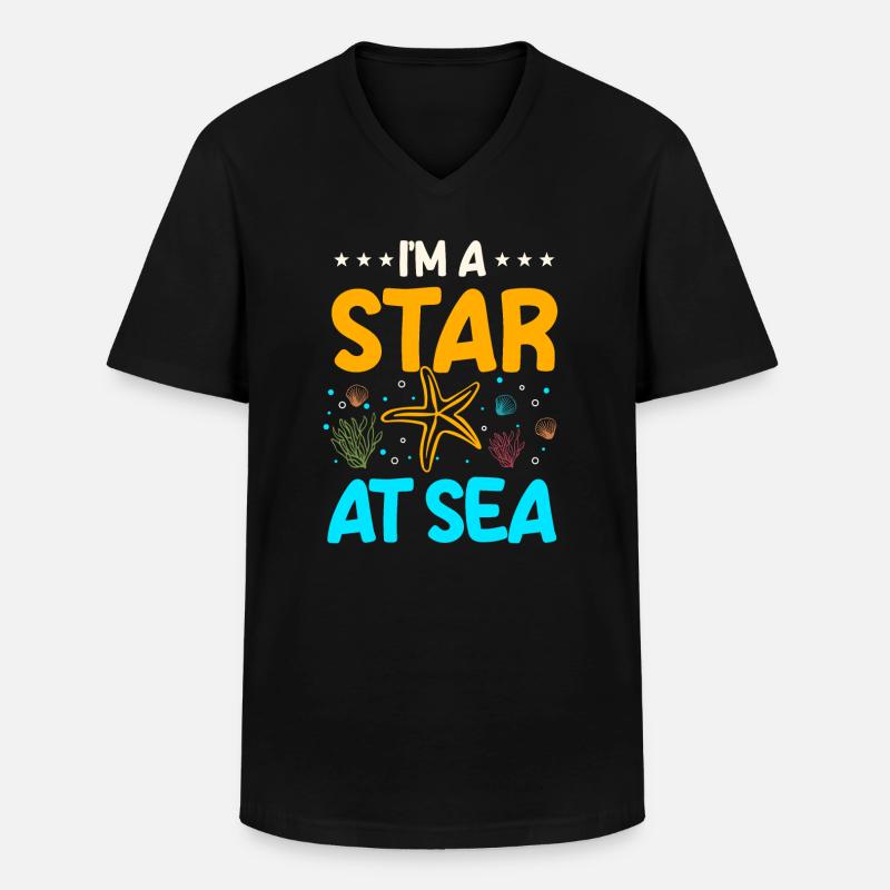 Lustiges Seestern Geschenkidee - Männer-T-Shirt mit V-Ausschnitt - Schwarz