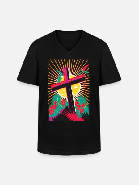 Christianity Easter Christ Gift - Men's V-Neck T-Shirt - black