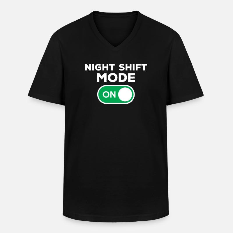 Mode Night Shift activé - T-shirt col V Homme - noir