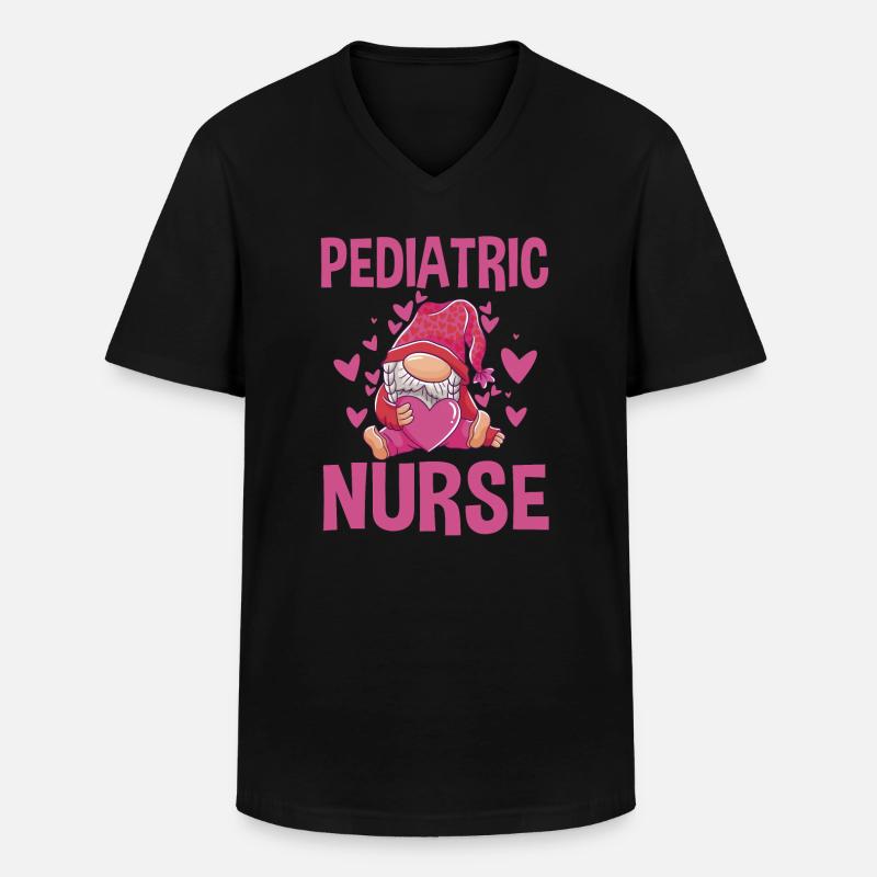 Kinderkrankenschwester Gnom - Männer-T-Shirt mit V-Ausschnitt - Schwarz