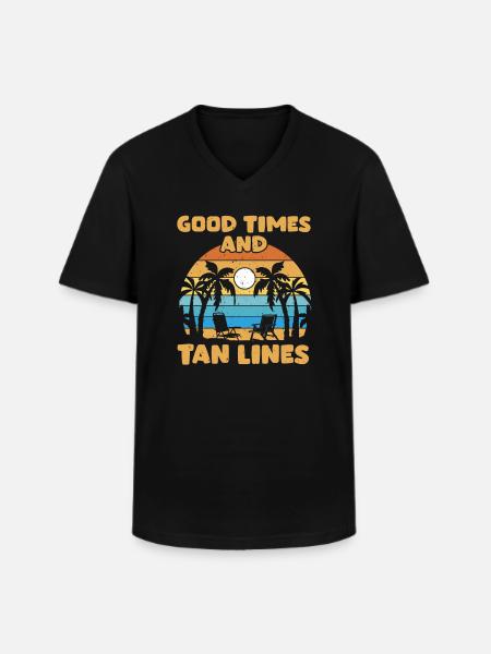 Lustiger Palmenstrand Und Sommerferien - Männer-T-Shirt mit V-Ausschnitt - Schwarz