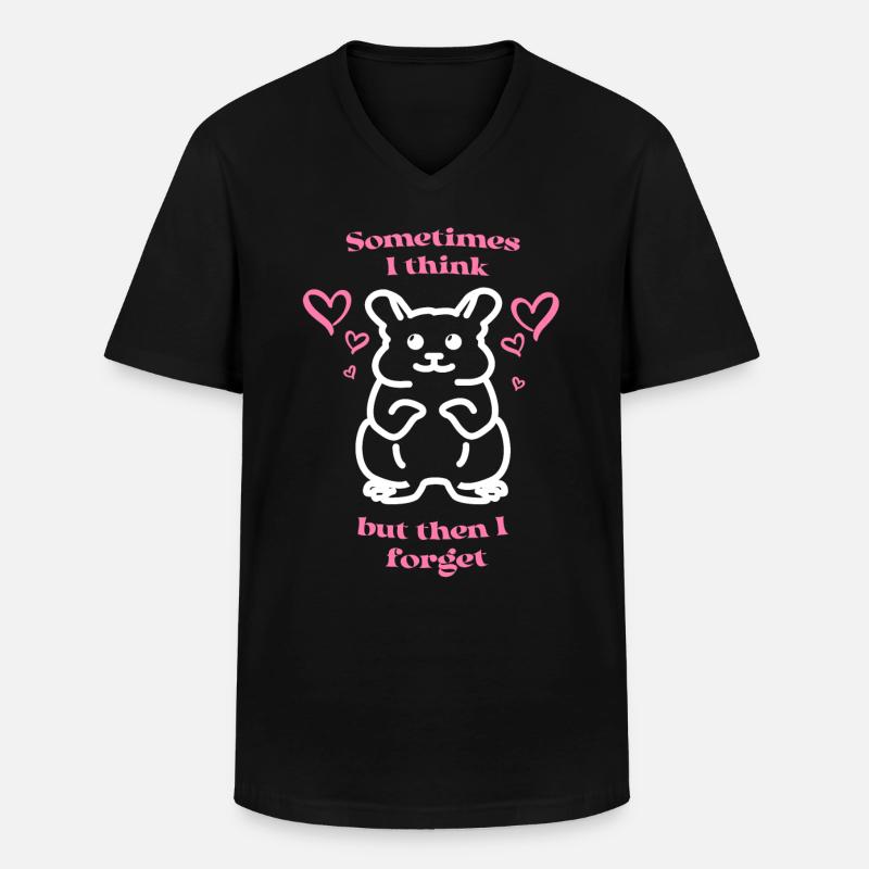 Süßer lustiger Hamster - Männer-T-Shirt mit V-Ausschnitt - Schwarz